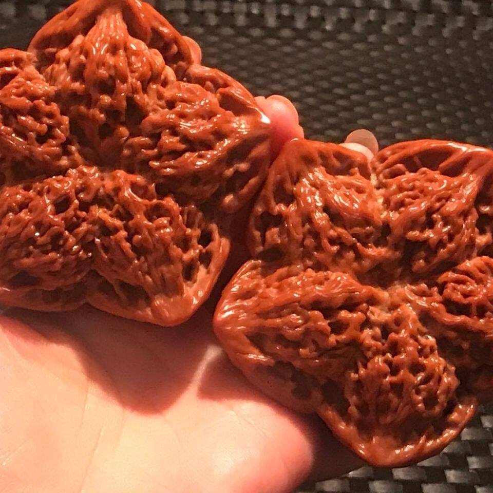 特大文玩核桃拼接异形莲花五棱工艺品包浆官帽五星手把件盘玩多棱