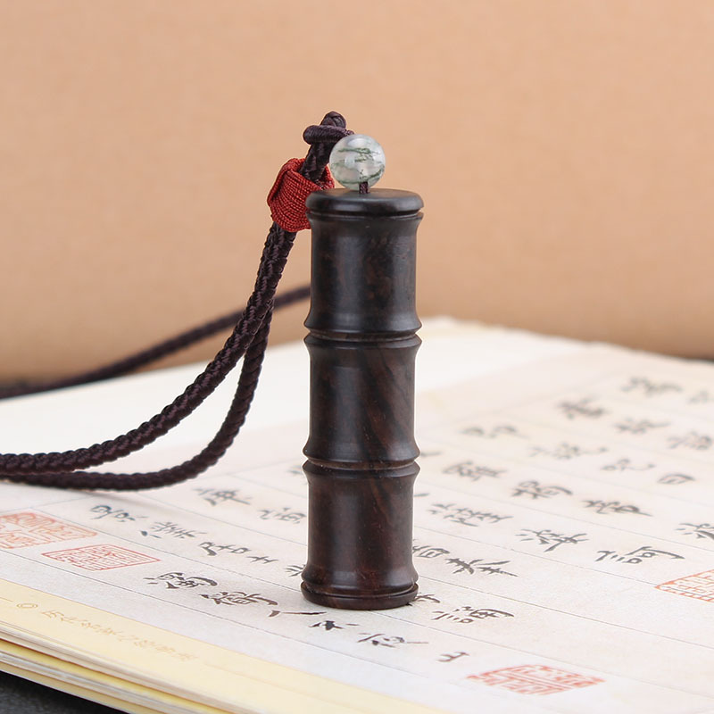 黑檀木竹节古风吊坠空心可拆卸