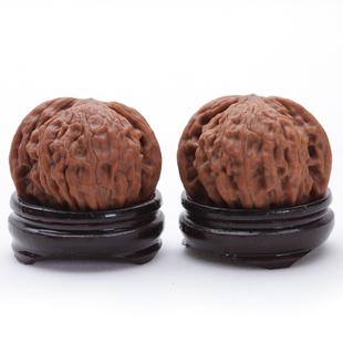 文玩核桃男士手把玩件磨盘闷尖密纹矮桩大肚圆狮子头官帽