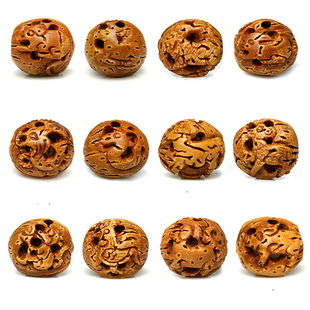 山桃核生肖珠子梅花镂空手链串配挂件宝宝金刚结红绳属相本命年