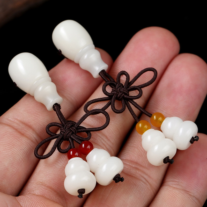 白玉菩提水滴三通佛头套装DIY108颗星月金刚菩提佛珠手串配饰配件