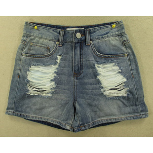 8653 女25码 K201 热裤 阿什雷曼逊破洞高腰纯棉KHCO 牛仔短裤