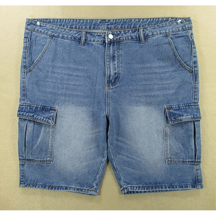 牛仔中裤 五分裤 KHCO特价 8901 外单肥佬裤 Z201 多兜大码 男42码