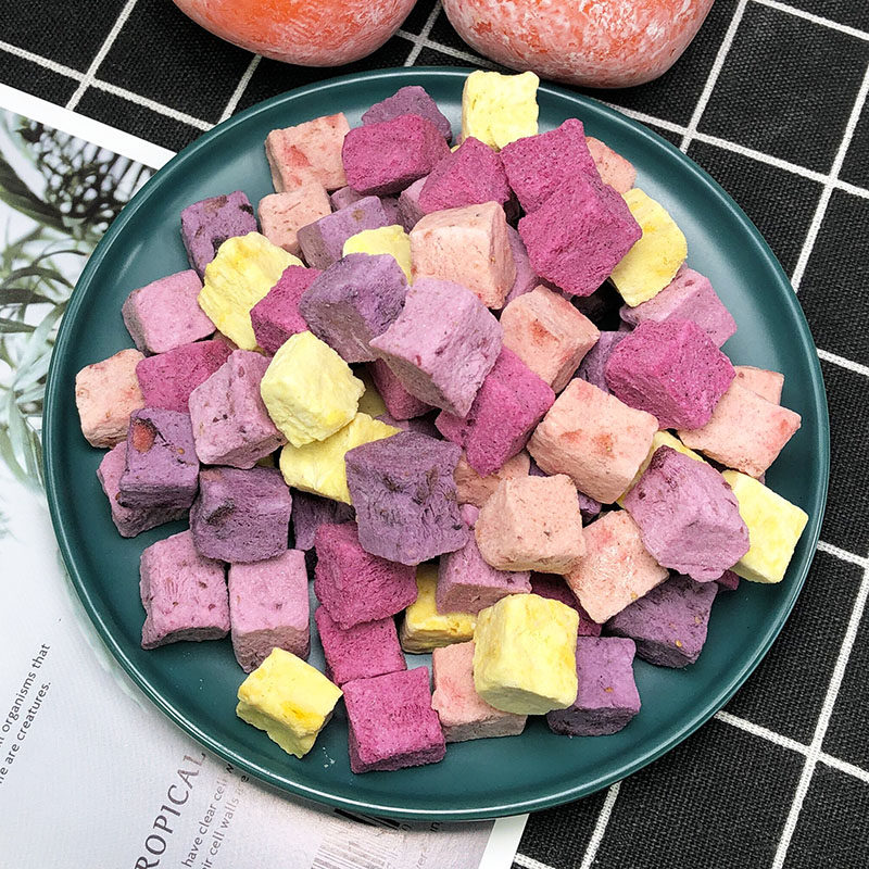冻干酸奶粒500g草莓黄桃蓝莓芒果火龙果7种口味奶块即食果粒零食