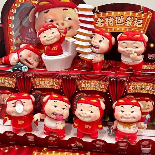 正版老猪逆袭记潮玩盲盒乐活小场景猪猪摆件手办公仔玩具周边礼物