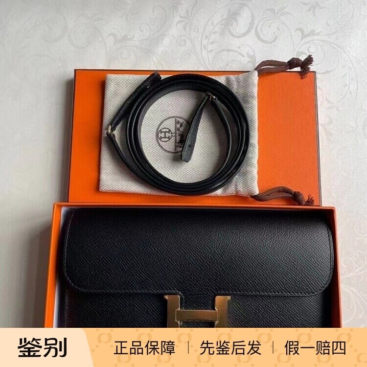 99新爱马仕Hermes constance康康togo皮黑金单肩斜挎包
