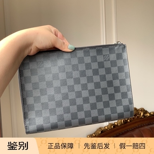 99新路易威登小号手拿包黑棋盘格二手品包
