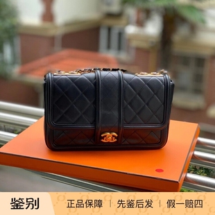 99新香奈儿Chanel中号黑金复古小牛皮单肩斜挎链条女包二手闲置