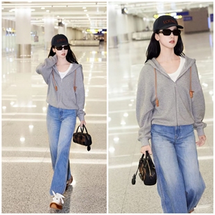 连帽宽松休闲百搭夹克上衣女 新款 陈都灵同款 卫衣外套女2025年秋季