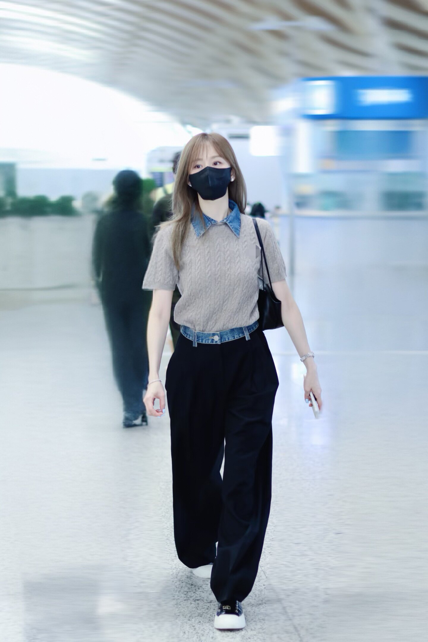 王心凌同款2026年早秋牛仔领麻花针织短袖T恤女上衣学院风百搭