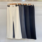 初溯2025秋冬新款欧货女装织带松紧腰通勤百搭显瘦直筒休闲裤长裤