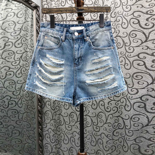 初溯家2026夏季新款欧货女装重工抓痕毛边高腰A字牛仔裤显瘦百搭