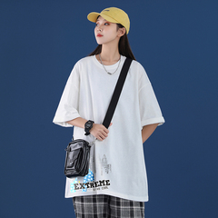 Summer new fashion brand Hong Kong Style loose short sleeve t-shirt men's and women's half sleeve neutral style