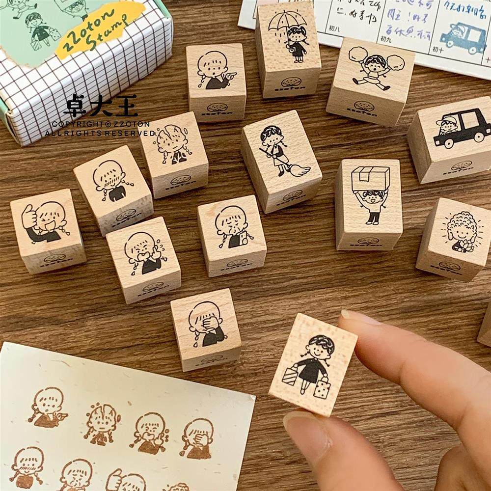 卓大王【阿卓表情动作木质第三弹】枫木佛了快递打扫加油捂脸