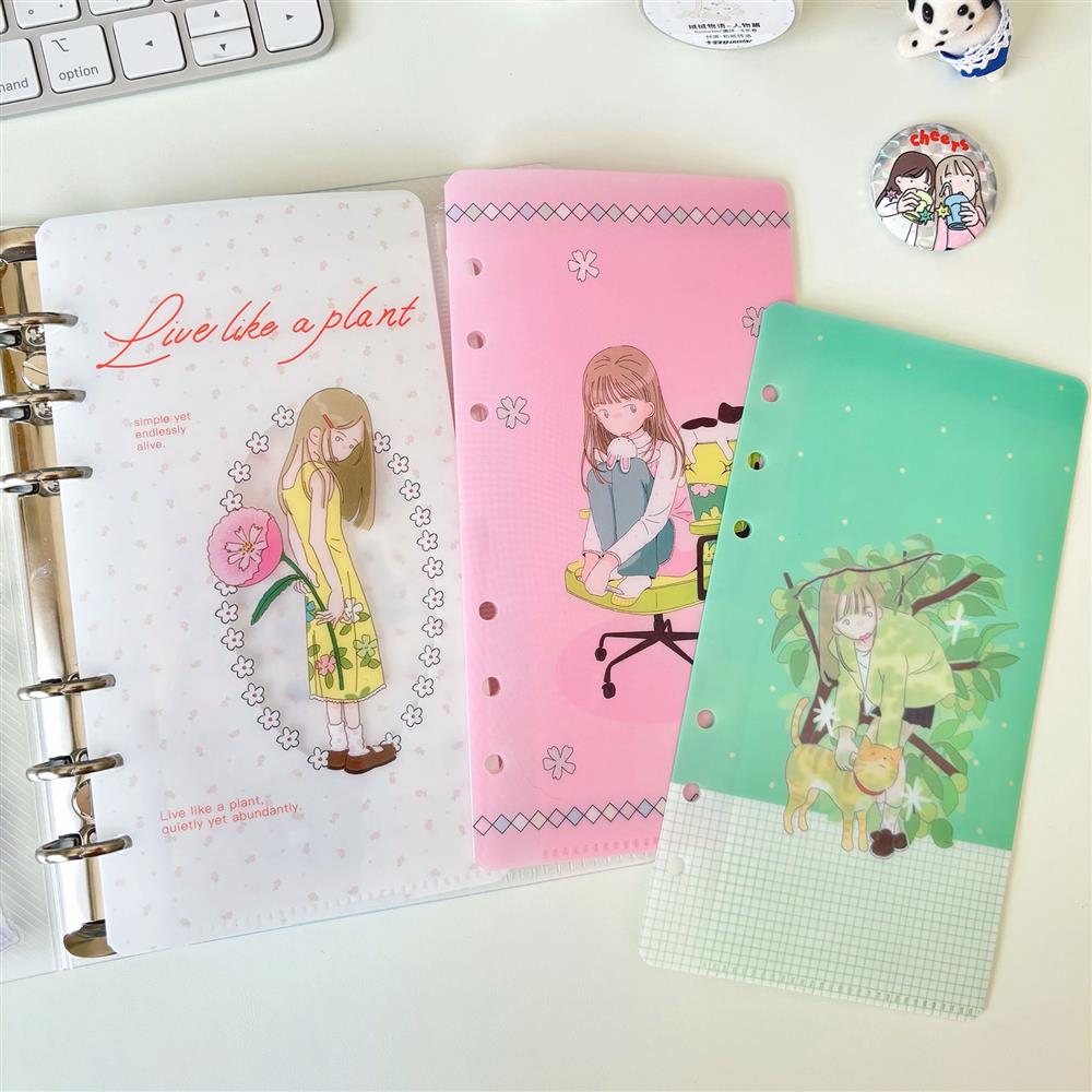 vol.4李星星可爱女孩活页收纳文件夹手帐配件双折m5a7a6per