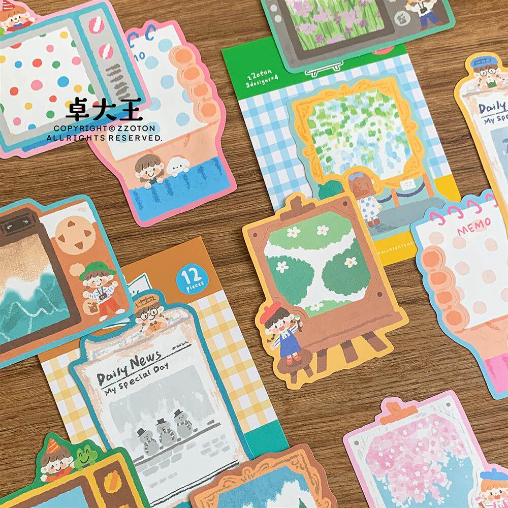 卓大王【油画棒系列今日记录便签】台历搭档装饰可爱手帐异形内页