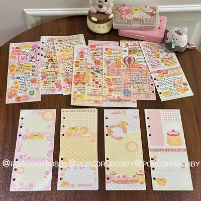 Popcornbobby原创设计文具国产A6half便签内页双面不同图素材纸