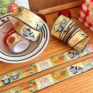 COMO士多原创哈哈恐龙兔手帐胶带装饰点缀童话田园和纸胶带