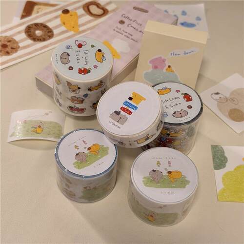 柔软假日贴纸卷胶带合集拼贴和纸装饰美食季节搞怪手账特种纸素材