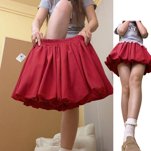韩系辣妹防走光短裙裤女夏季2026新款小个子蓬蓬遮胯显瘦a字裙裤