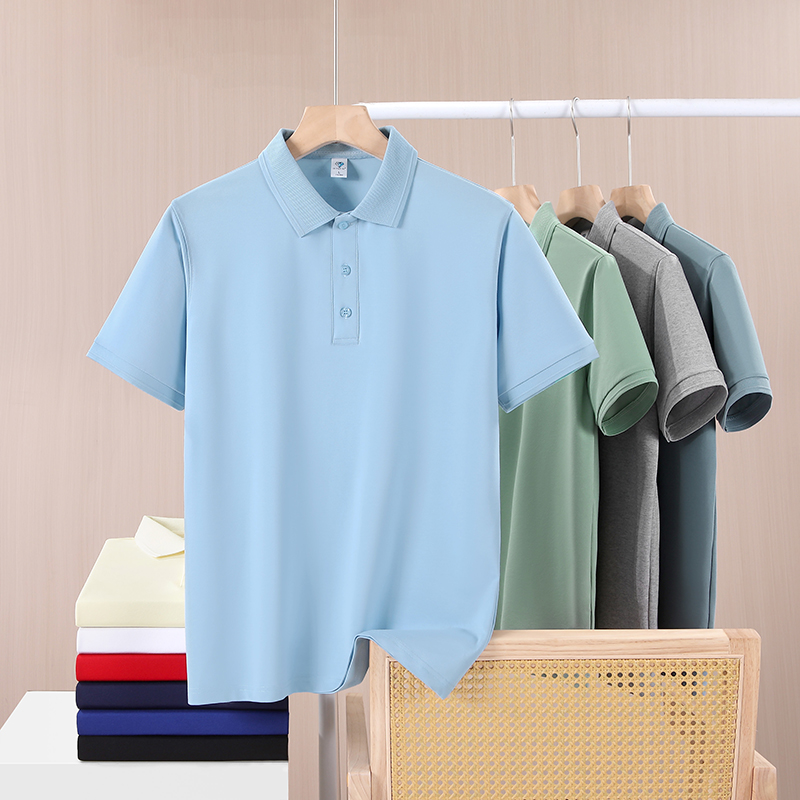 纯棉polo衫定制翻领工作服短袖印字logo企业文化衫定做团体服刺绣