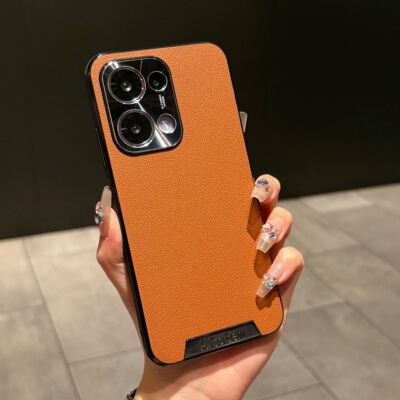 高端皮纹适用opporeno13手机壳新款女reno14pro高级感小众reno12镜头全包防摔reno11外壳商务10pro+男保护套