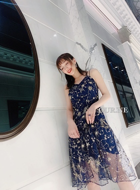 O.N.E买手店 FLONAKED设计师 星空吊带裙网红 仙气飘飘甜美单件