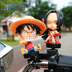 海贼王火影忍者手办电动车摩托车机车装 饰品小玩偶公仔汽车载摆件