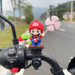超级玛丽马里奥电动车小挂件电瓶车公路自行车摩托车装饰车载摆件