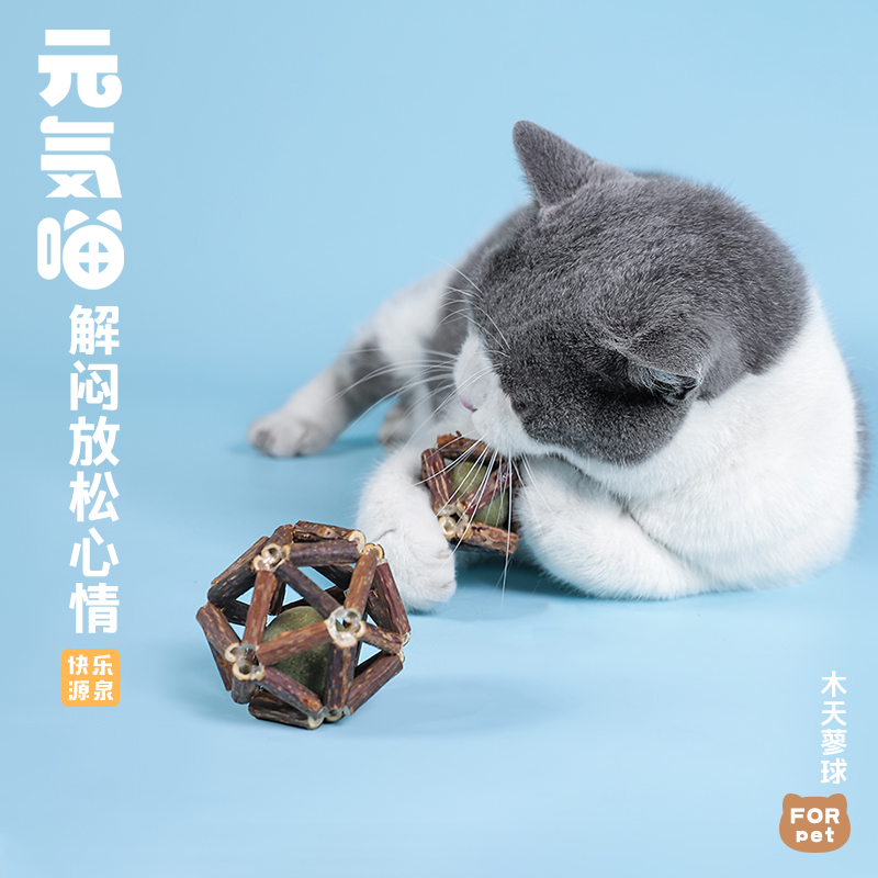 逗猫棒木天蓼虫瘿果磨牙棒猫薄荷