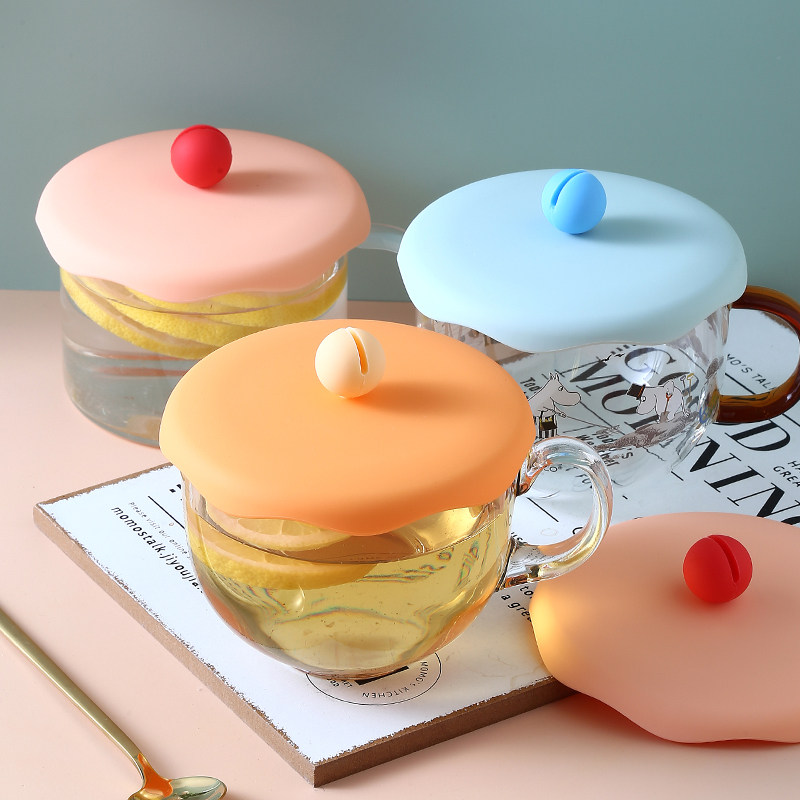 食品级硅胶杯盖马克杯防洒盖子色彩丰富早餐杯通用杯盖大口径杯盖