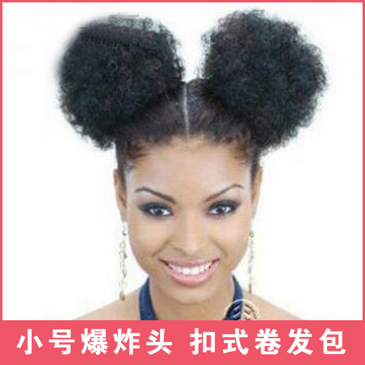 非洲假发女扣式超蓬松毛毛虫发包网红小号爆炸头短卷发包假发