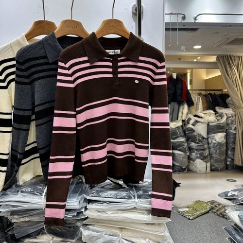 NICE奈斯8581撞色条纹针织衫