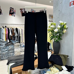 春季 脚木耳边小黑裤 新款 显瘦百搭裤 女 时尚 MODENG197摩登2K182正品