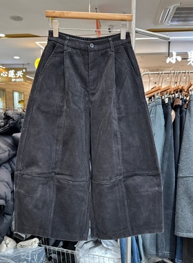 TIDING题町25262正版冬新款韩版宽松显瘦加绒加厚灯芯绒南瓜裤女