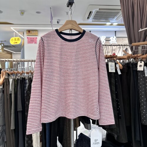 E.F.SHRNG88365韩版条纹T恤上衣
