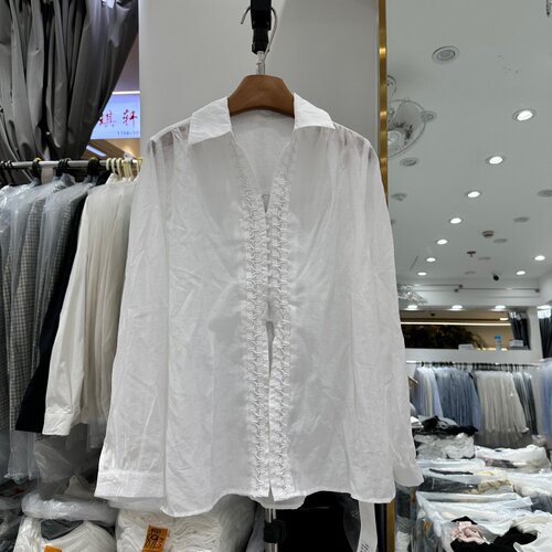 复古港风设计感白色衬衫上衣