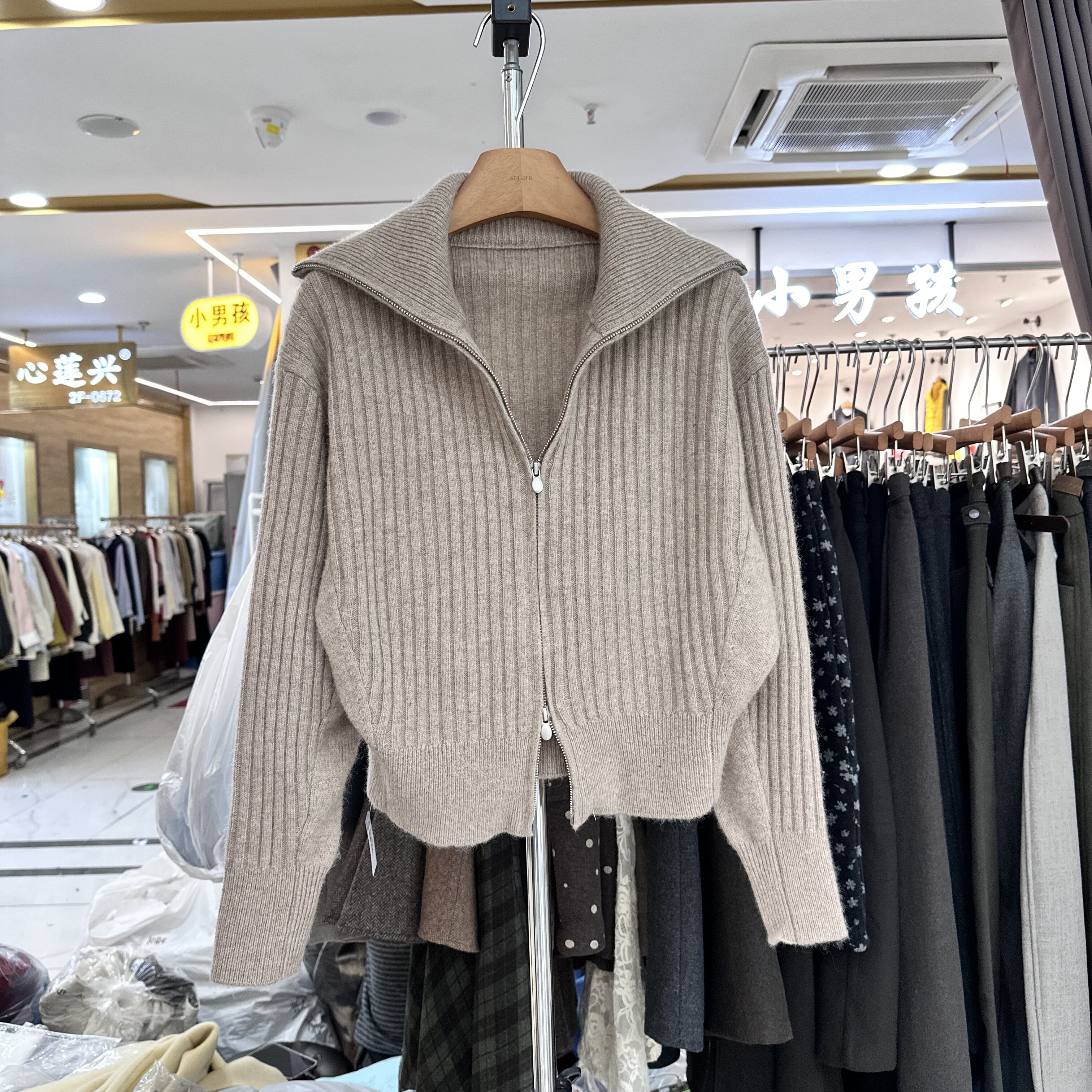 韩系老钱风针织衫开衫毛衣