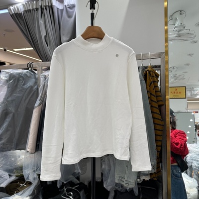 韩版字母小标加绒T恤打底衫