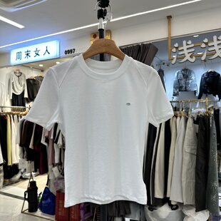 春夏季 T恤衫 新款 肩部设计感小众短袖 上衣女ins 韩版 3R36Z3802正品