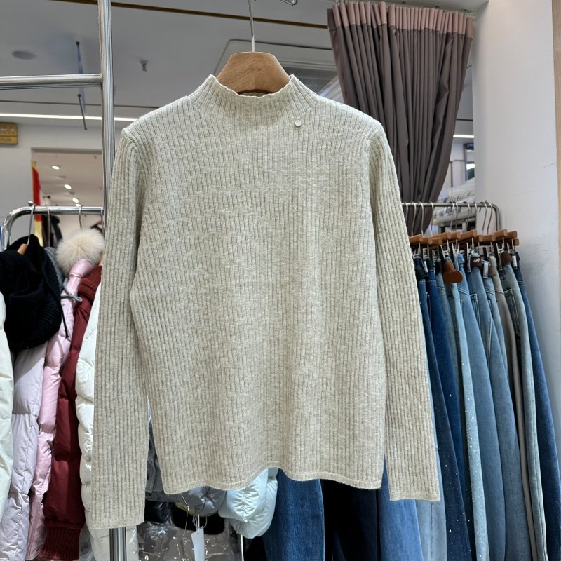 2026年新款立领羊毛针织衫女坑条显瘦百搭爆款打底衫坑条毛衣女装,女装/女士精品,毛针织衫,淘宝优惠券,粉丝福利购,淘宝优惠卷