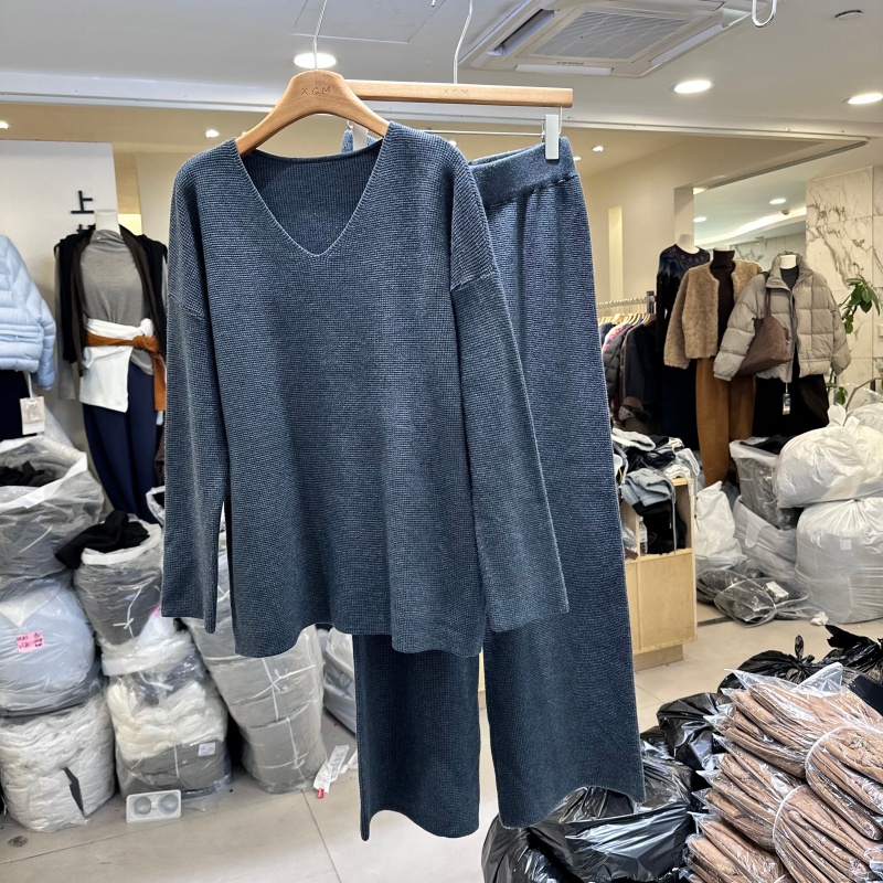 欧洲站时尚两件套针织套装