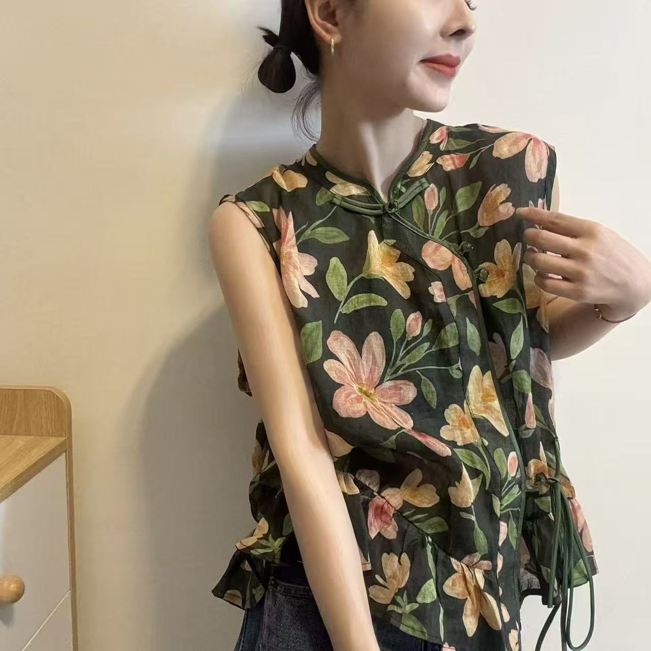 新中式国风花边衬衫上衣