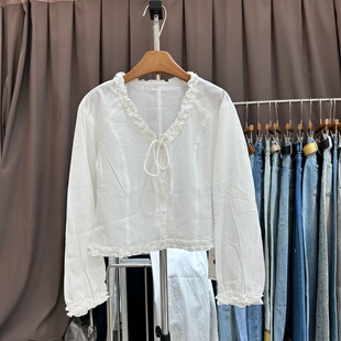 木耳边领显瘦超好看天丝衬衫 X.XIU新袖 法式 春新品 上衣女 26002正版