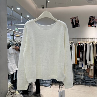 HER01101正品 上衣女装 春装 韩系圆领显瘦松弛感冰丝针织衫 新品 FOR