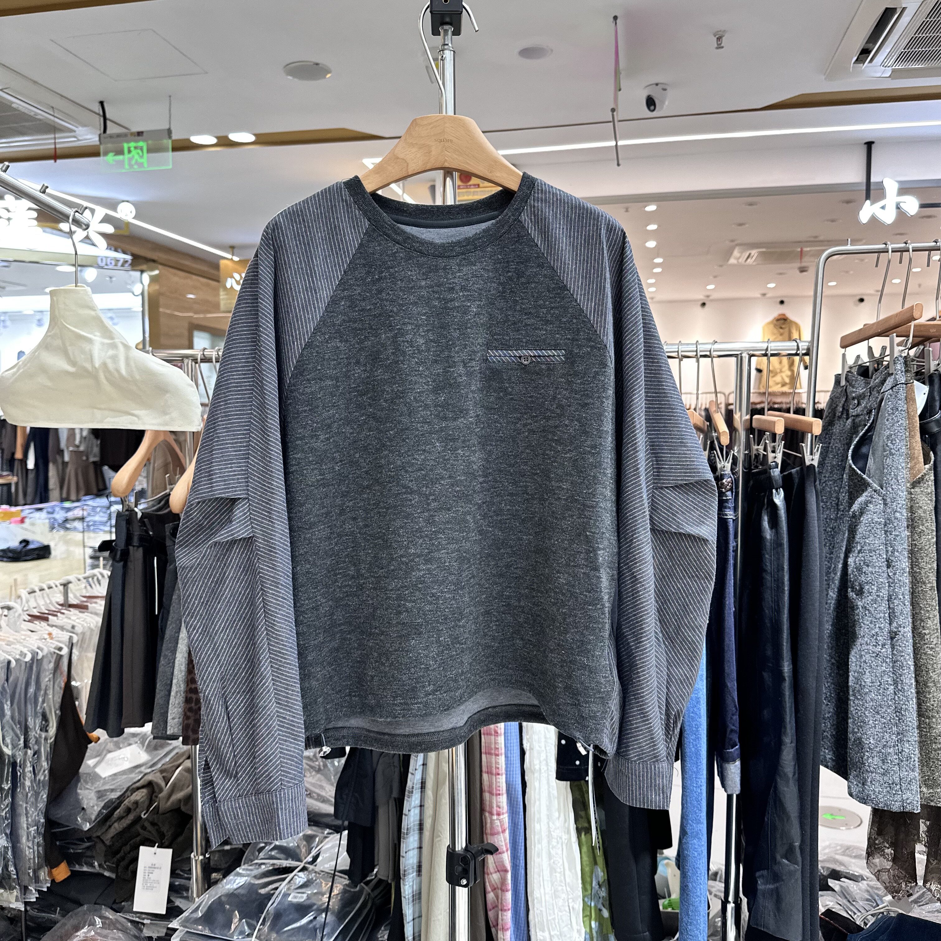 韩系拼接假两件通勤慵懒卫衣