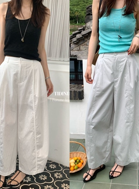 TIDING题町57122正版夏季新款宽松百搭通勤休闲裤女阔腿裤气球裤