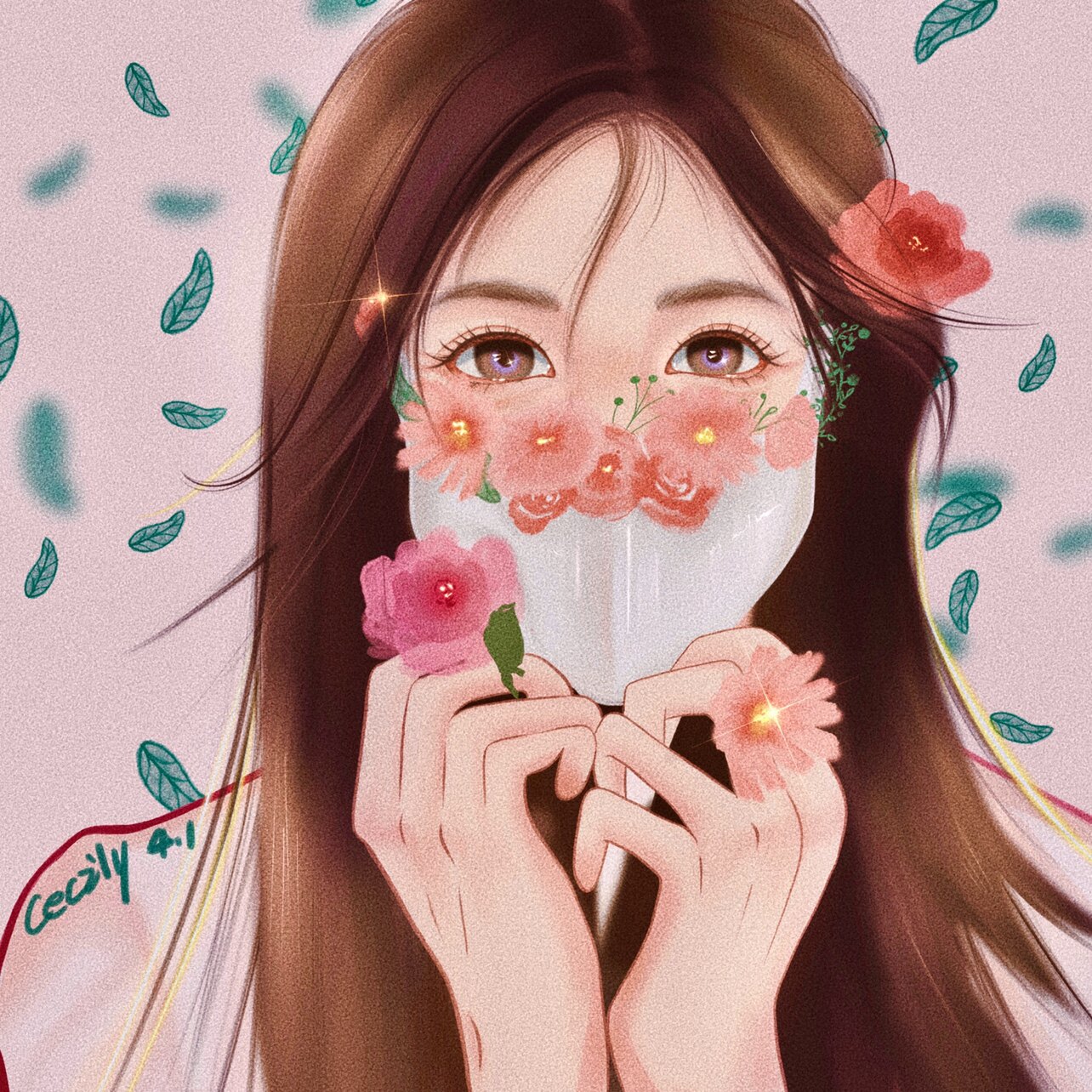 半厚涂仿妆头像女生闺蜜头像照片转手绘非描图非模板纯手绘
