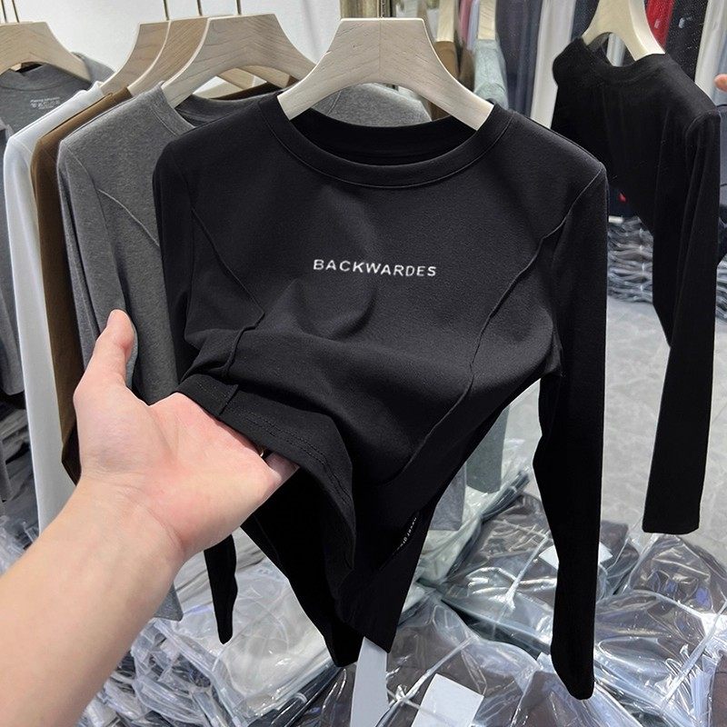 女童2026新款简约T恤韩版修身长袖打底衫百搭春秋季儿童纯棉上衣