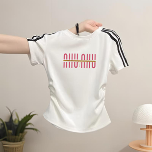 女童短袖2026新款夏装T恤儿童收腰修身型短款卡通印花韩式上衣ins